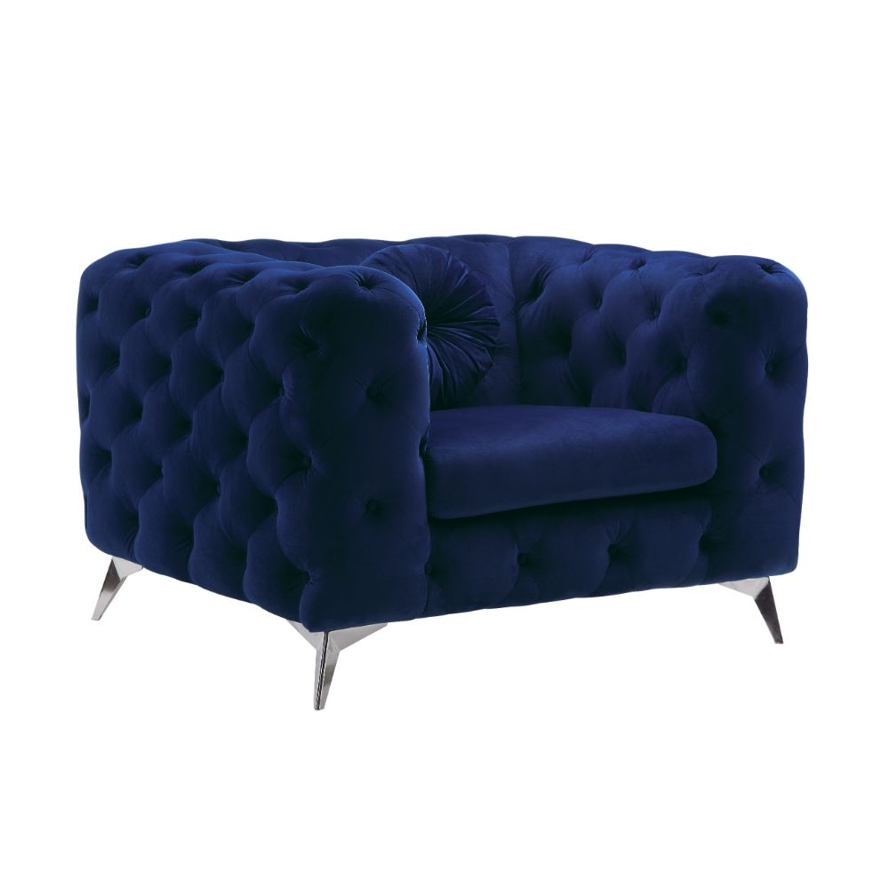 Atronia Chair in Blue Velvet