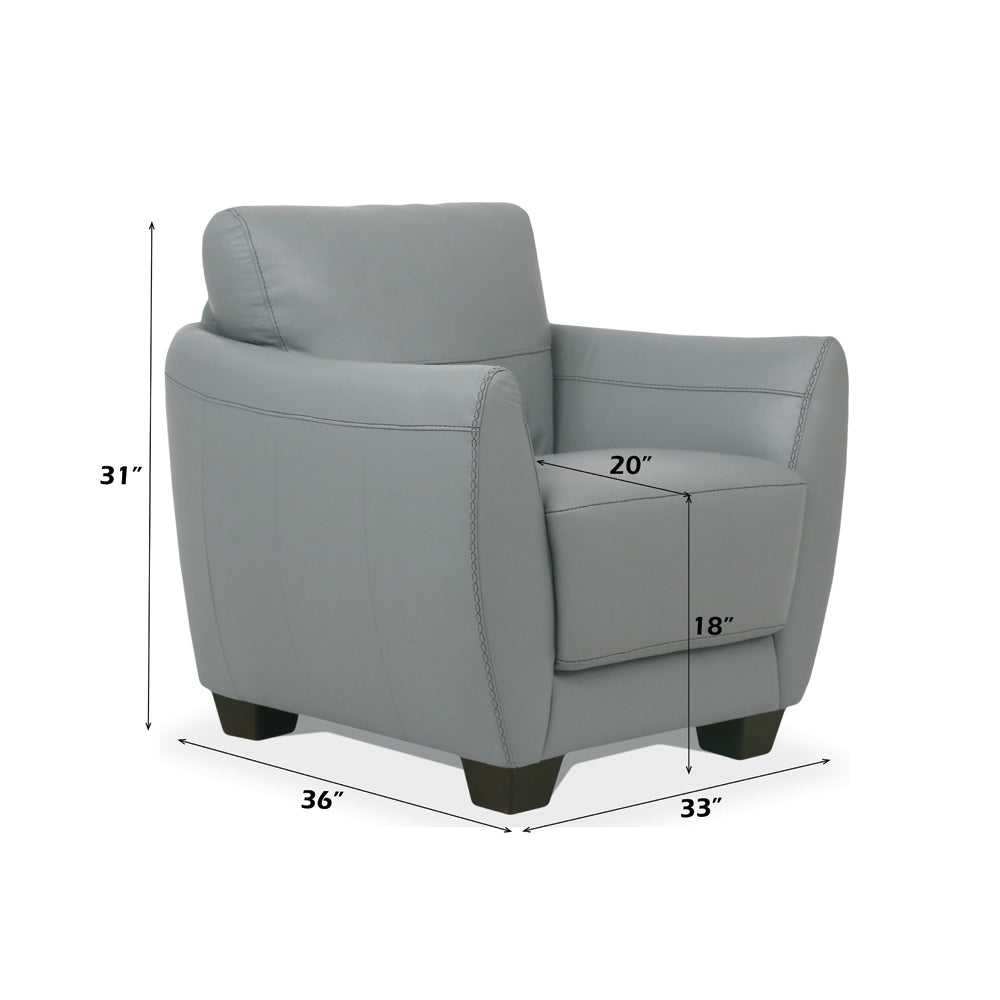 Valeria Chair in Watery Top Grain Leather - dimensions