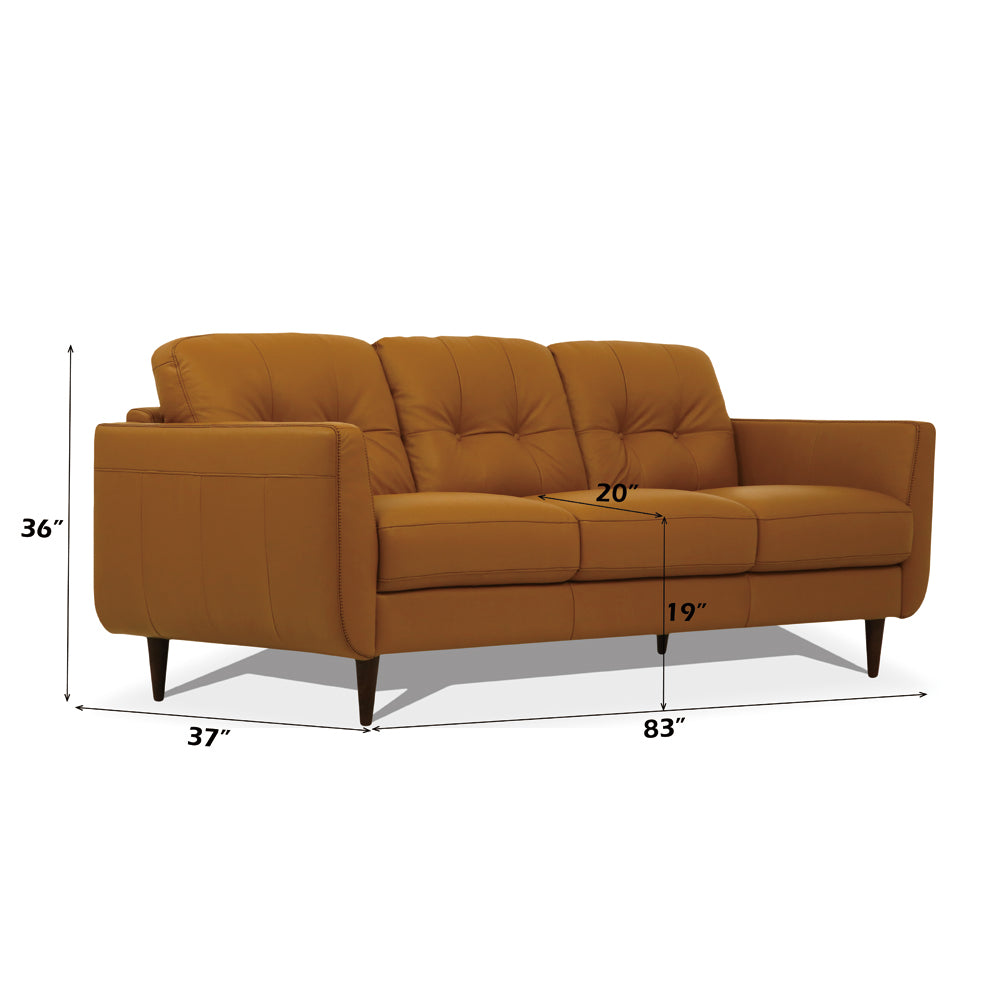 Radwan Sofa in Camel Top Grain Leather - dimensions