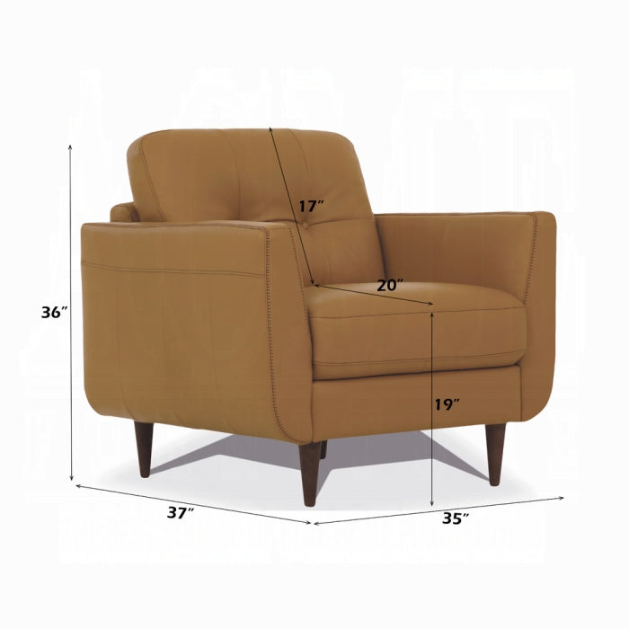 Italian Leather Radwan Chair in Carmel