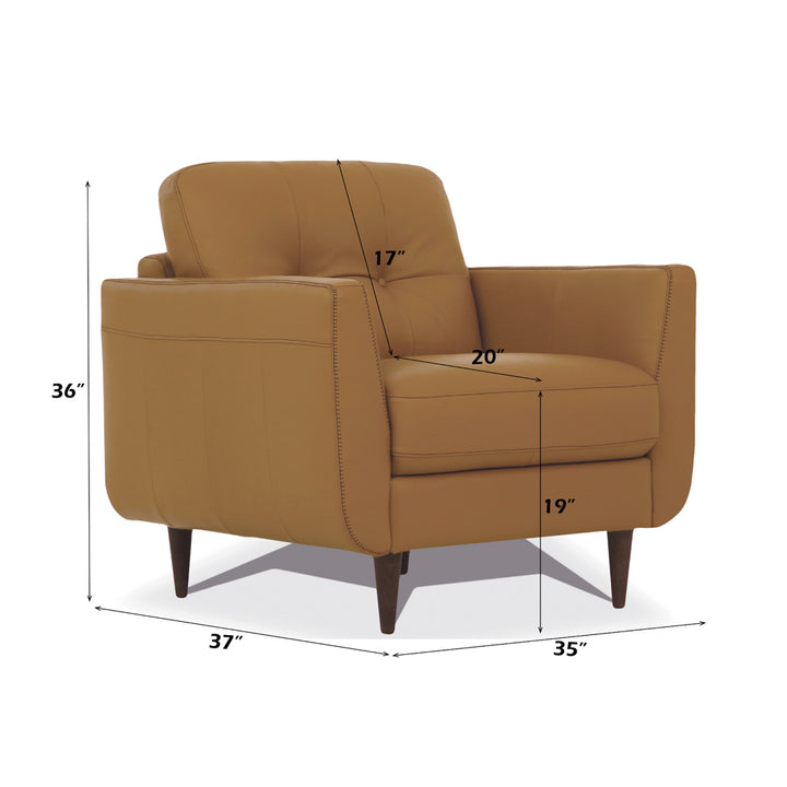Radwan Chair in Camel Top Grain Leather - dimensions