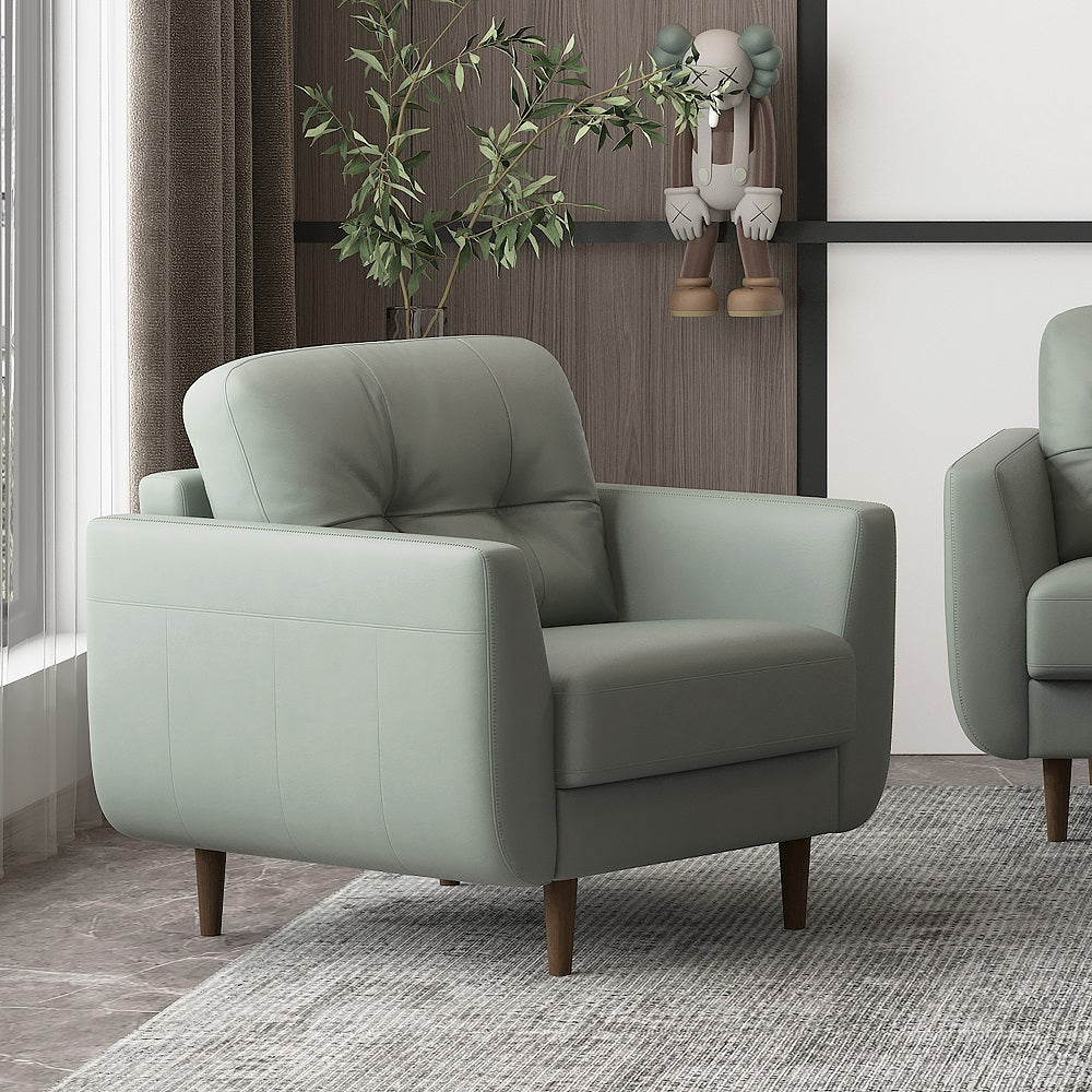 Radwan Chair in Pesto Green Top Grain Leather