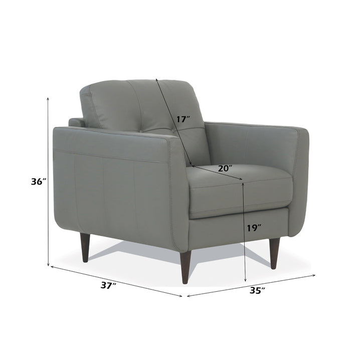 Radwan Chair in Pesto Green Top Grain Leather - dimensions