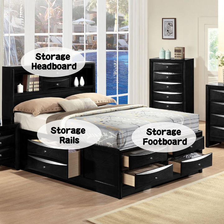 Ireland - Full Bed With Storage - Black