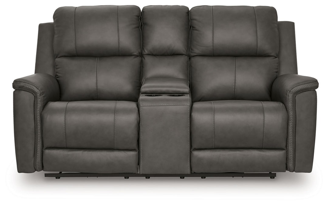 Bleckley - Power Reclining Loveseat With Console / Adjustable Headrest - Anchor by Ashley Furniture product image