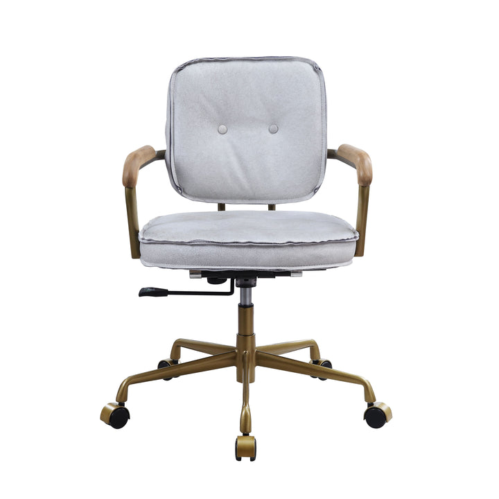 ACME Furniture Siecross Office Chair Vintage White Top Grain Leather