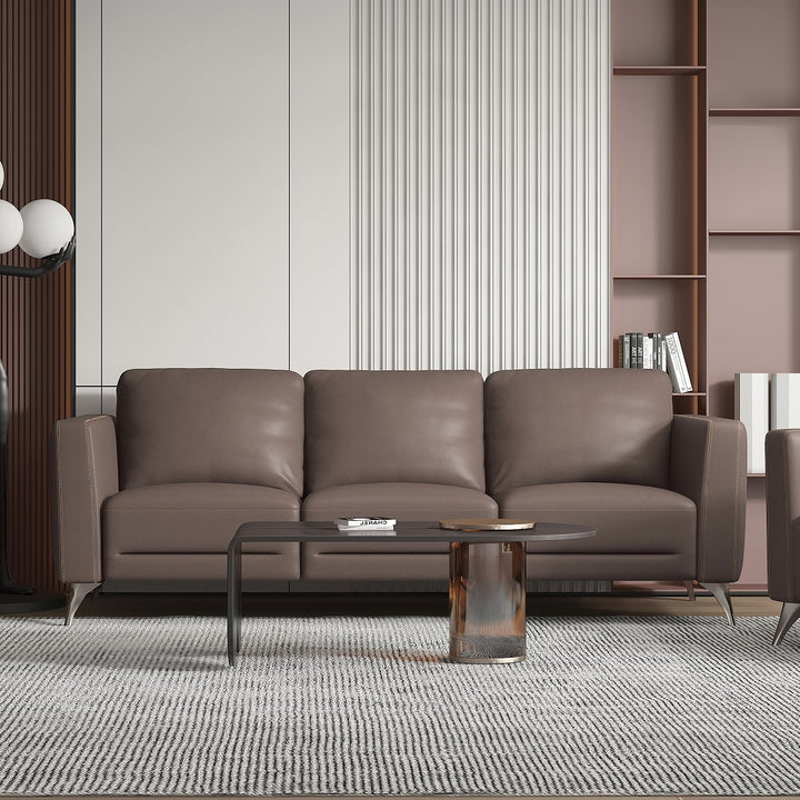 Malaga Sofa in Taupe Top Grain Leather