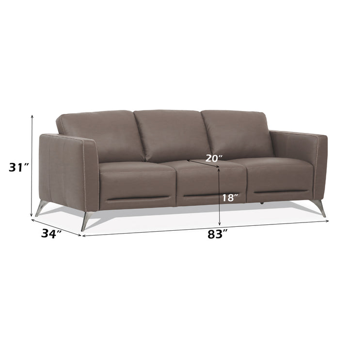 Malaga Sofa in Taupe Top Grain Leather - dimensions