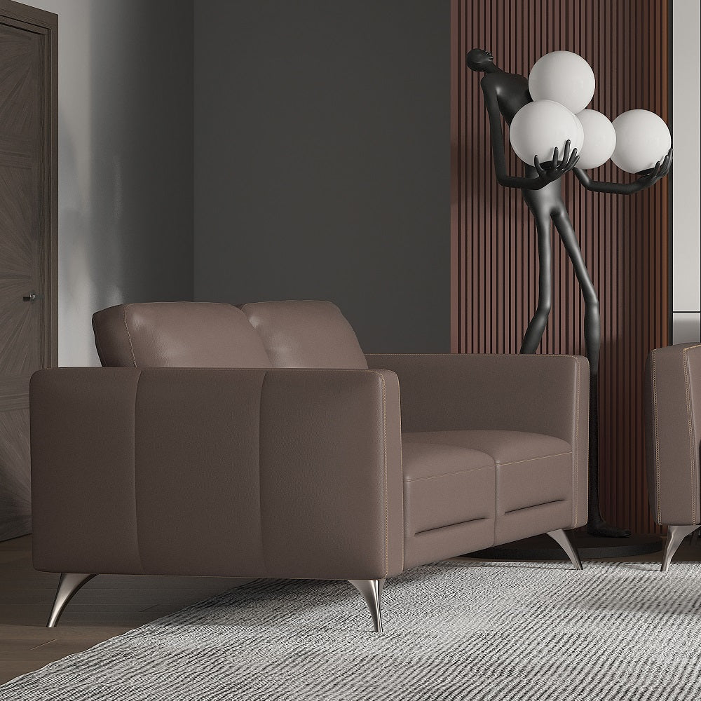Malaga Loveseat in Taupe Top Grain Leather