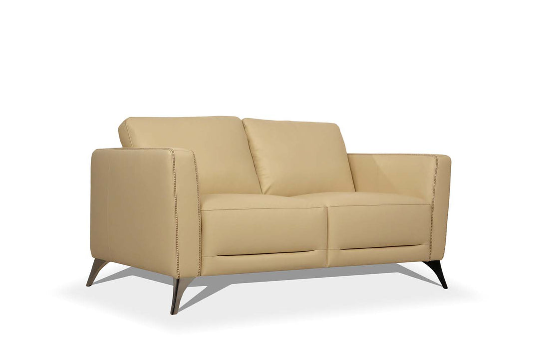 Malaga Loveseat in Cream Top Grain Leather