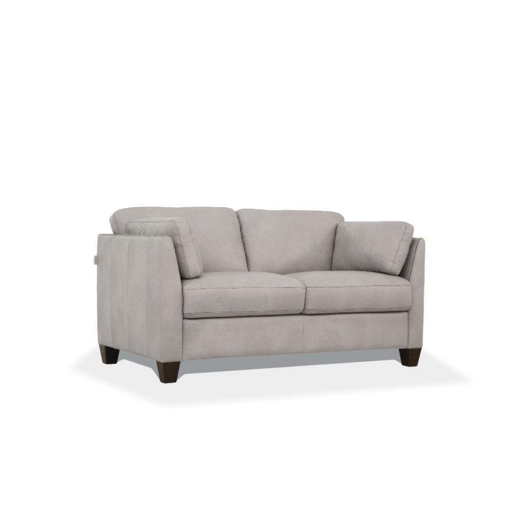 Matias Loveseat in Dusty White Top Grain Leather