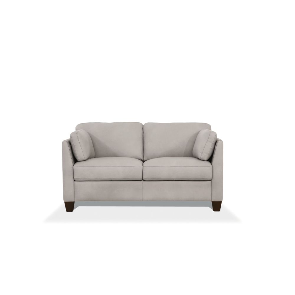 Matias Loveseat in Dusty White Top Grain Leather