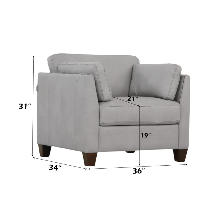 Matias Chair in Dusty White Top Grain Leather