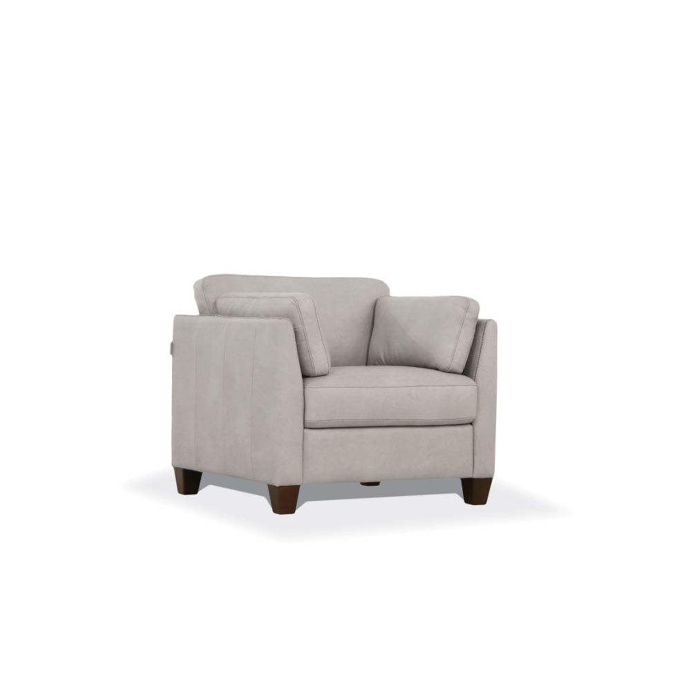 Matias Chair in Dusty White Top Grain Leather
