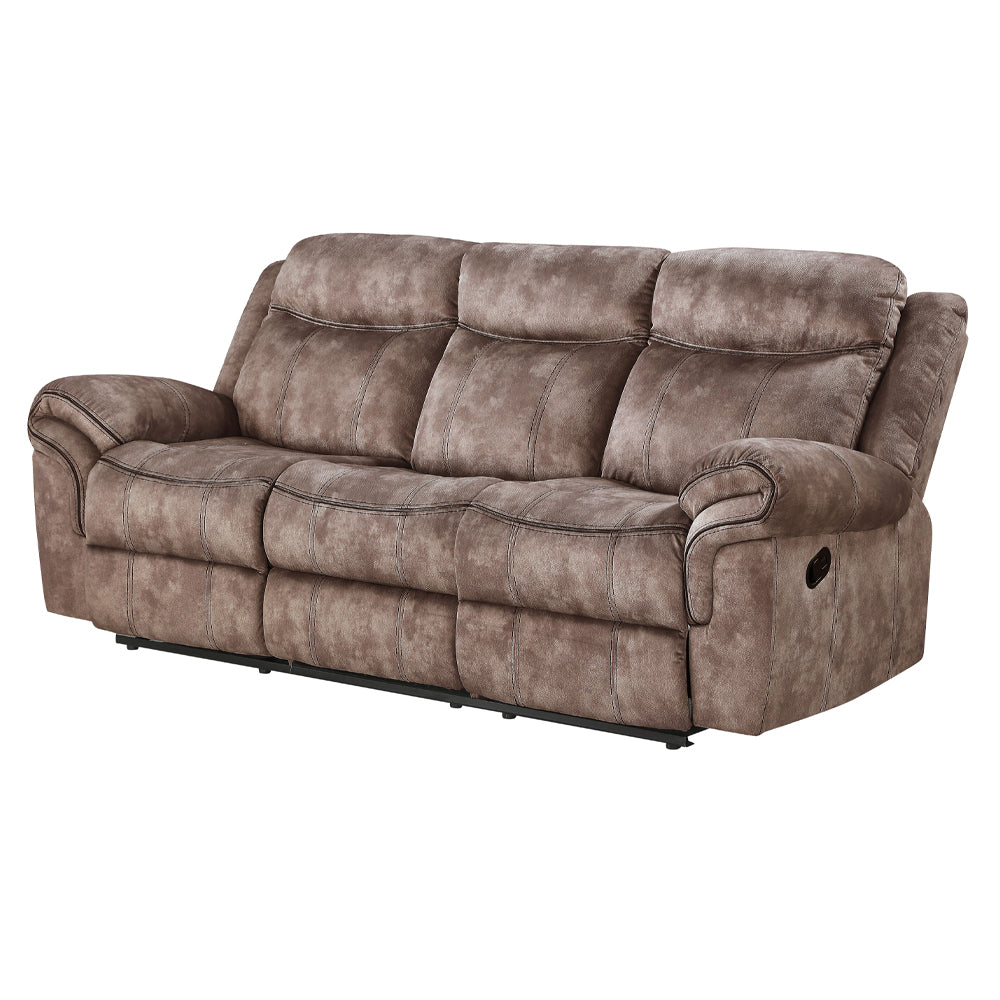 Zubaida Motion Sofa & Console with USB in Two Tone Chocolate Velvet