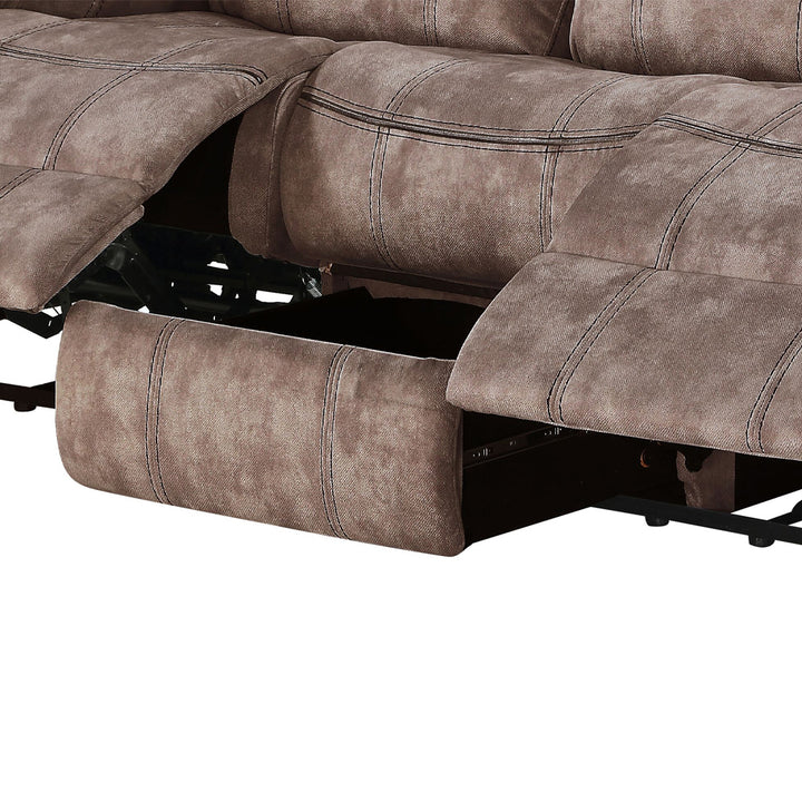 Zubaida Motion Sofa &amp; Console with USB in Two Tone Chocolate Velvet