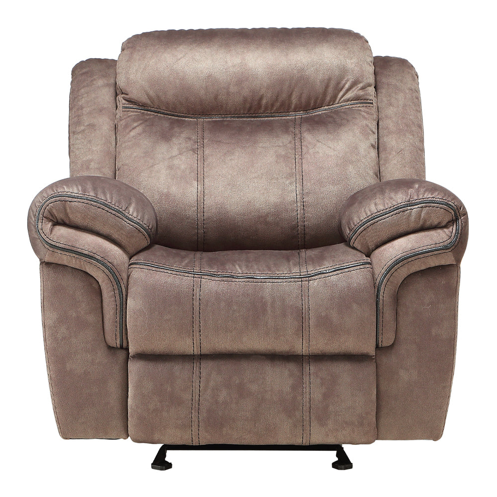 Zubaida Motion Glider Recliner in Two Tone Chocolate Velvet