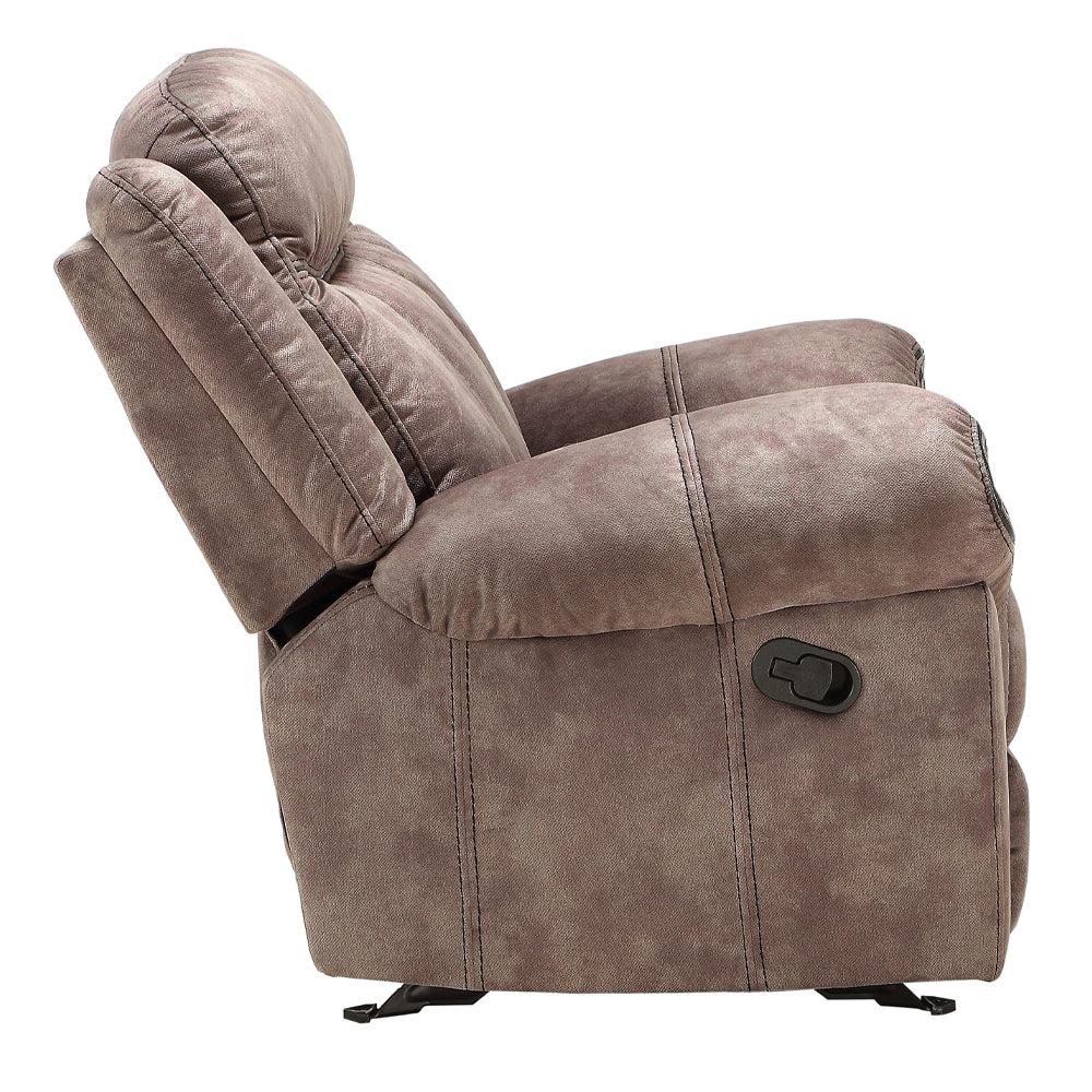 Zubaida Motion Glider Recliner in Two Tone Chocolate Velvet