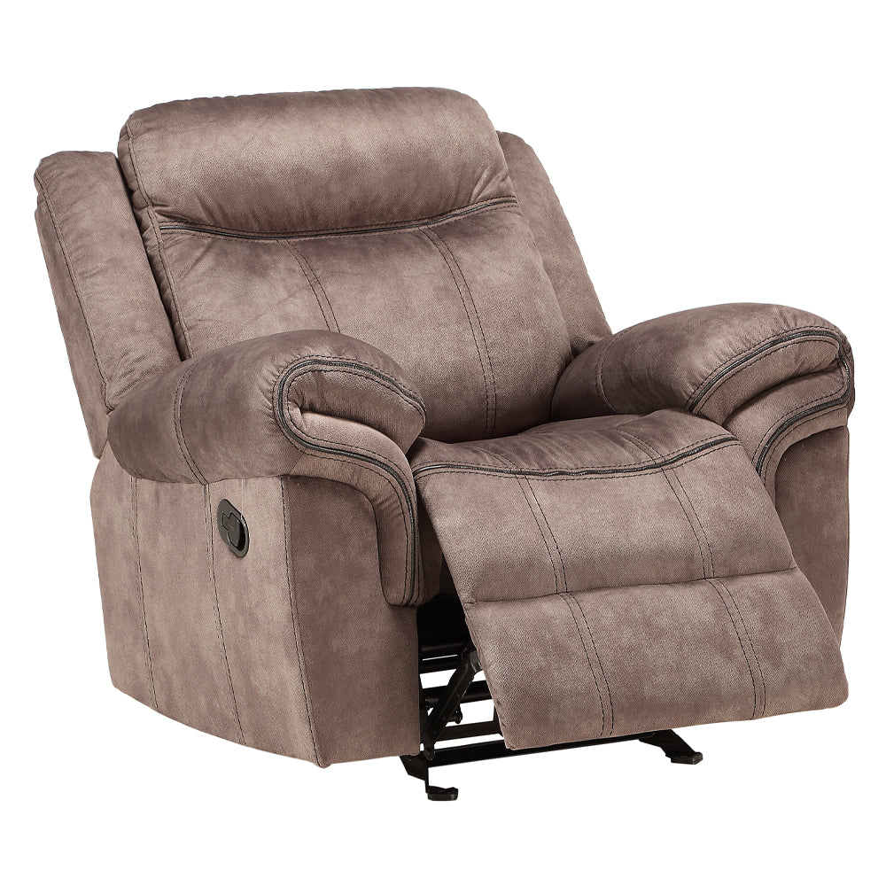 Zubaida Motion Glider Recliner in Two Tone Chocolate Velvet
