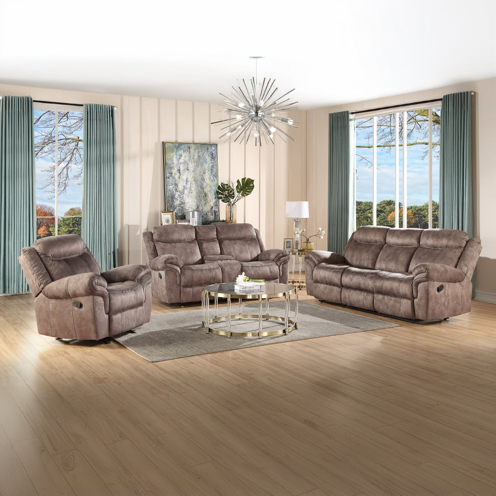 Zubaida Motion Glider Recliner in Two Tone Chocolate Velvet - lifestyle
