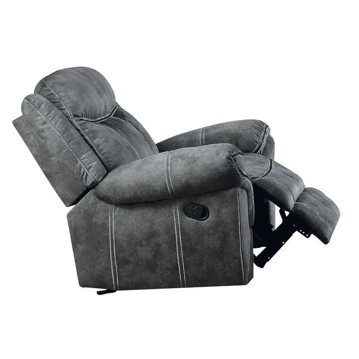 Zubaida Motion Glider Recliner in Two Tone Gray Velvet