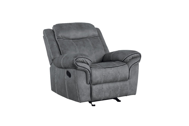 Zubaida Motion Glider Recliner in Two Tone Gray Velvet