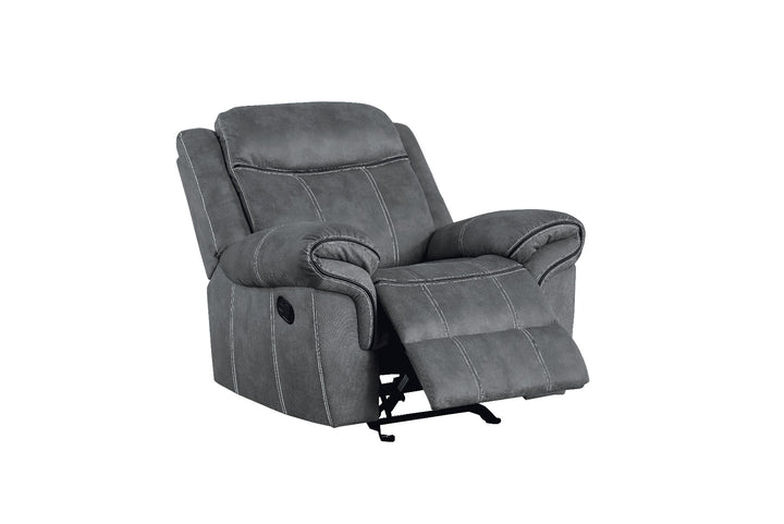 Zubaida Motion Glider Recliner in Two Tone Gray Velvet