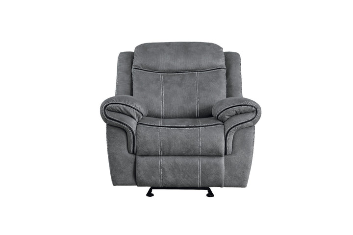 Zubaida Motion Glider Recliner in Two Tone Gray Velvet