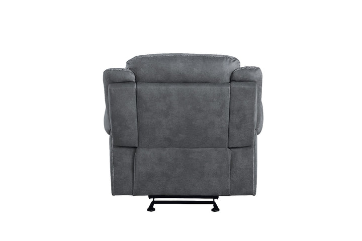 Zubaida Motion Glider Recliner in Two Tone Gray Velvet