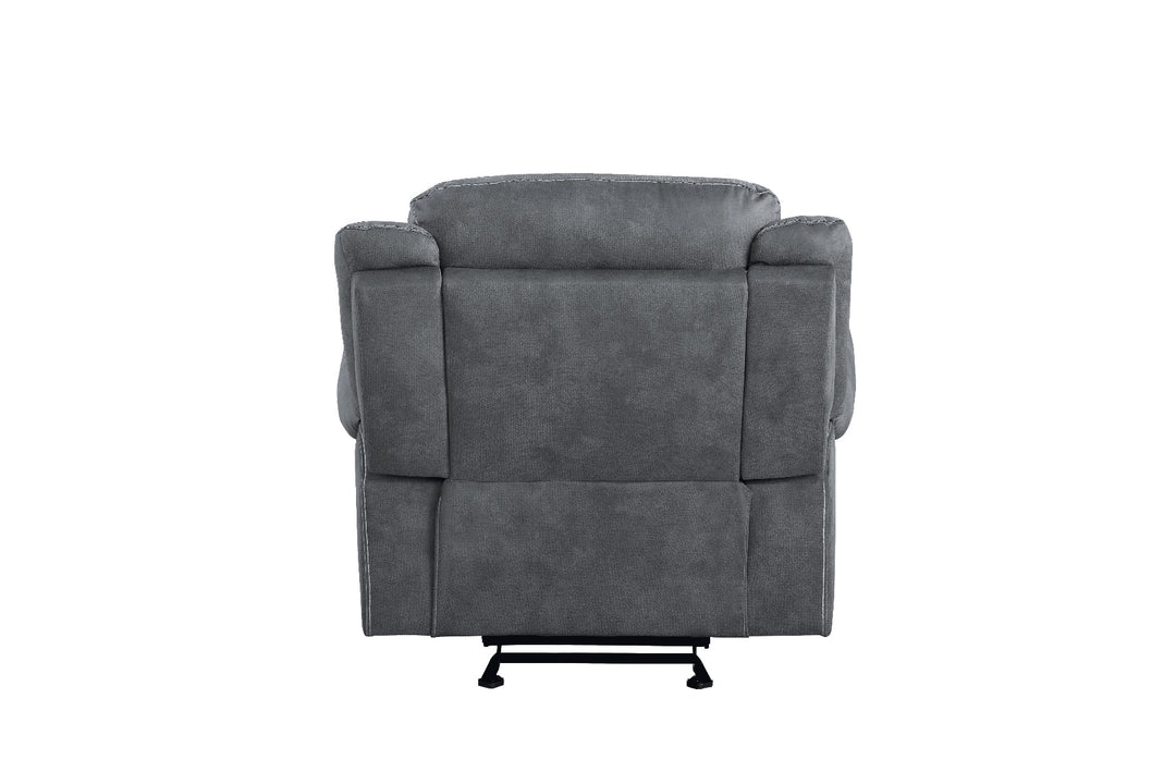 Zubaida Motion Glider Recliner in Two Tone Gray Velvet