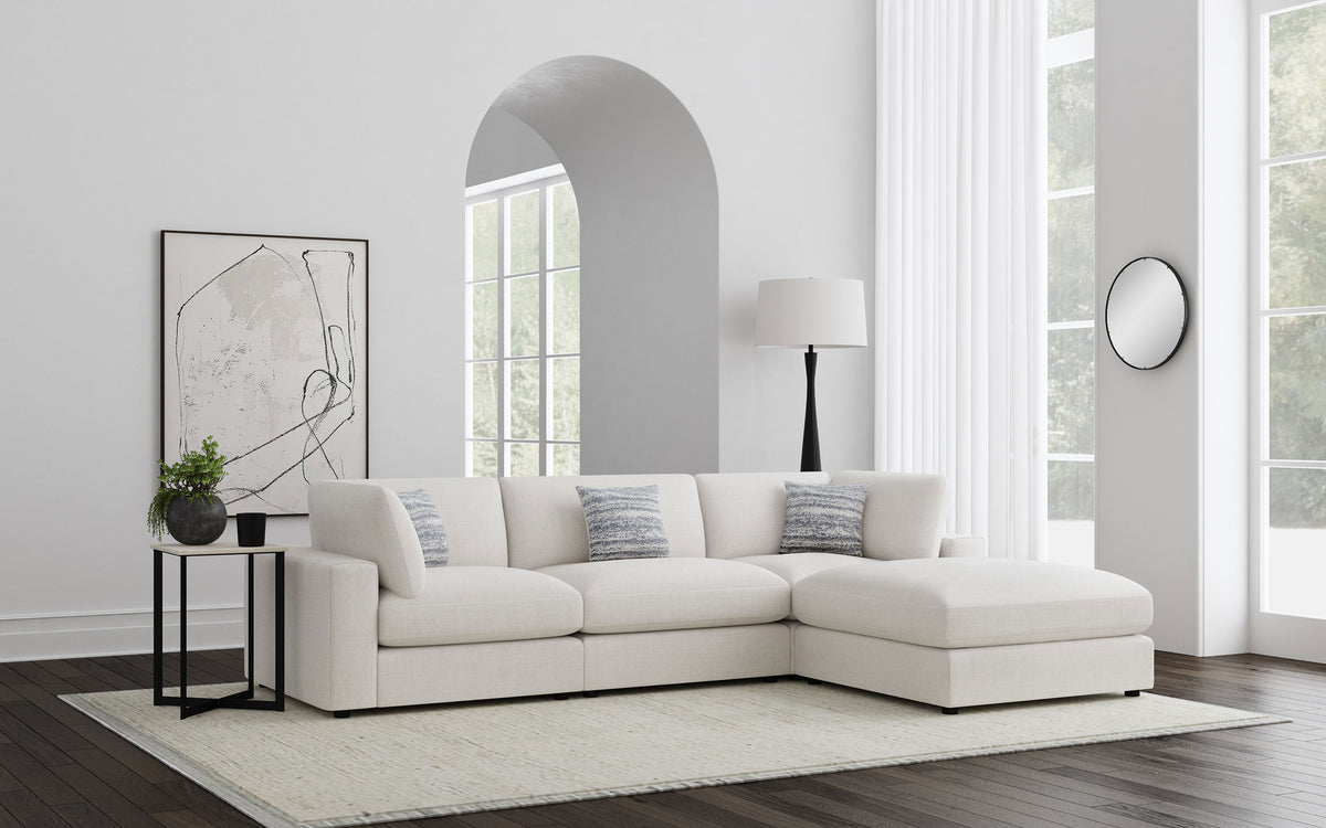 Serene - 4 Piece Upholstered Modular Sectional Sofa - Beige