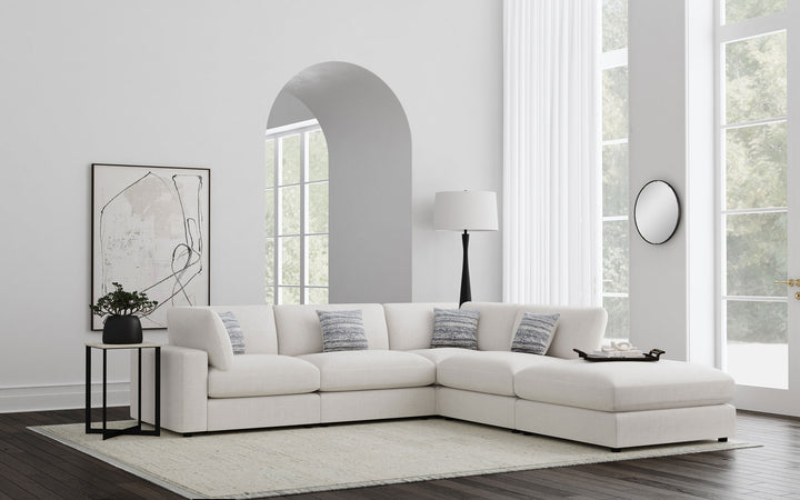 Serene - 5 Piece Upholstered Modular Sectional Sofa - Beige