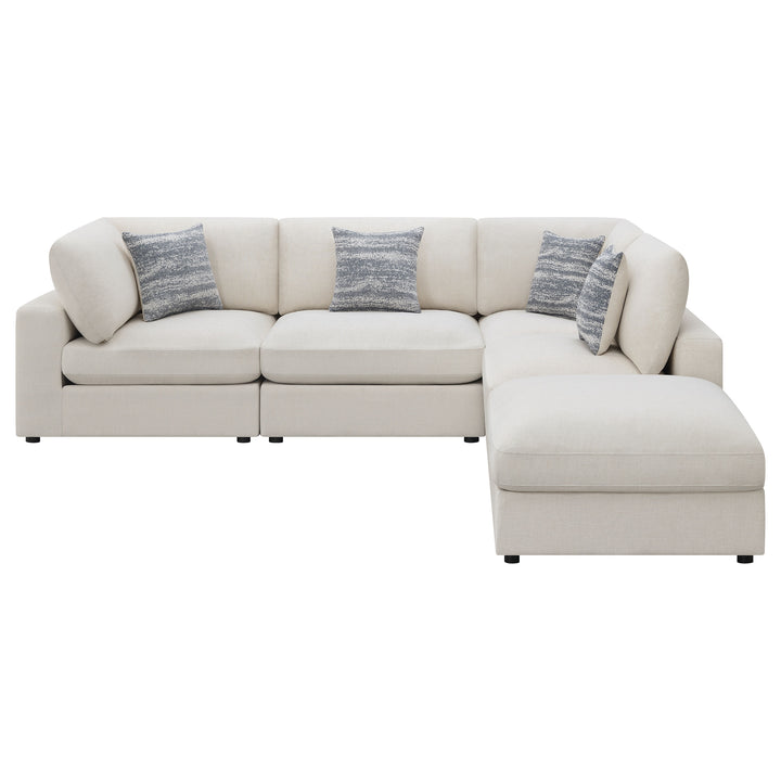 Serene - 5 Piece Upholstered Modular Sectional Sofa - Beige