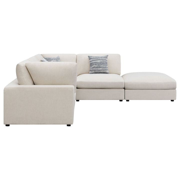 Serene - 5 Piece Upholstered Modular Sectional Sofa - Beige