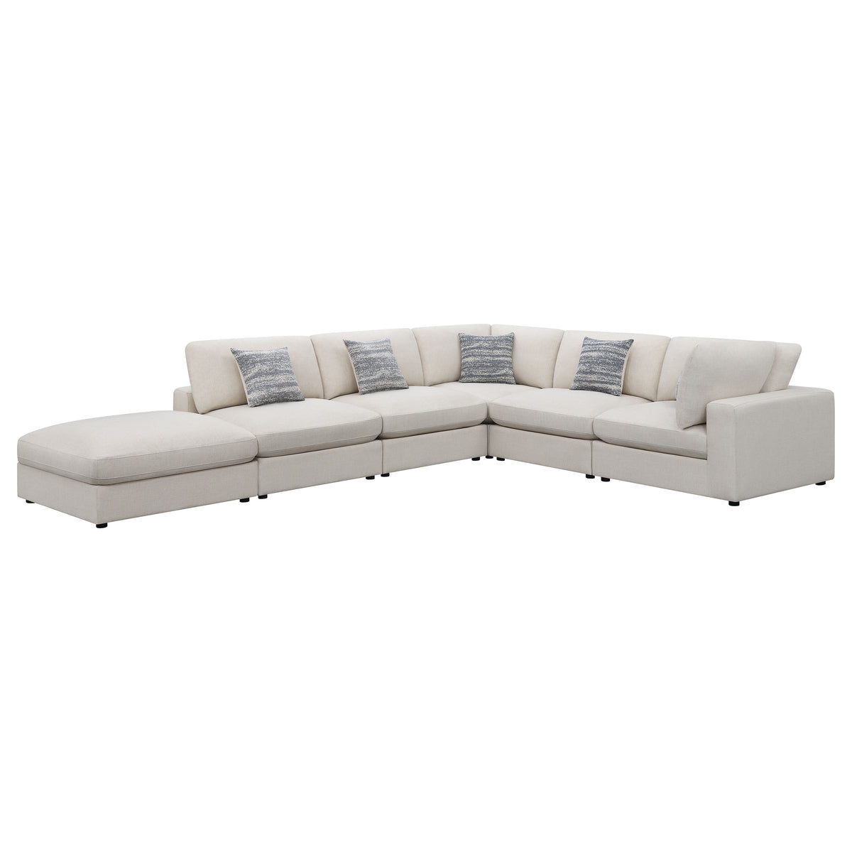 Serene - 6 Piece Upholstered Modular Sectional Sofa - Beige