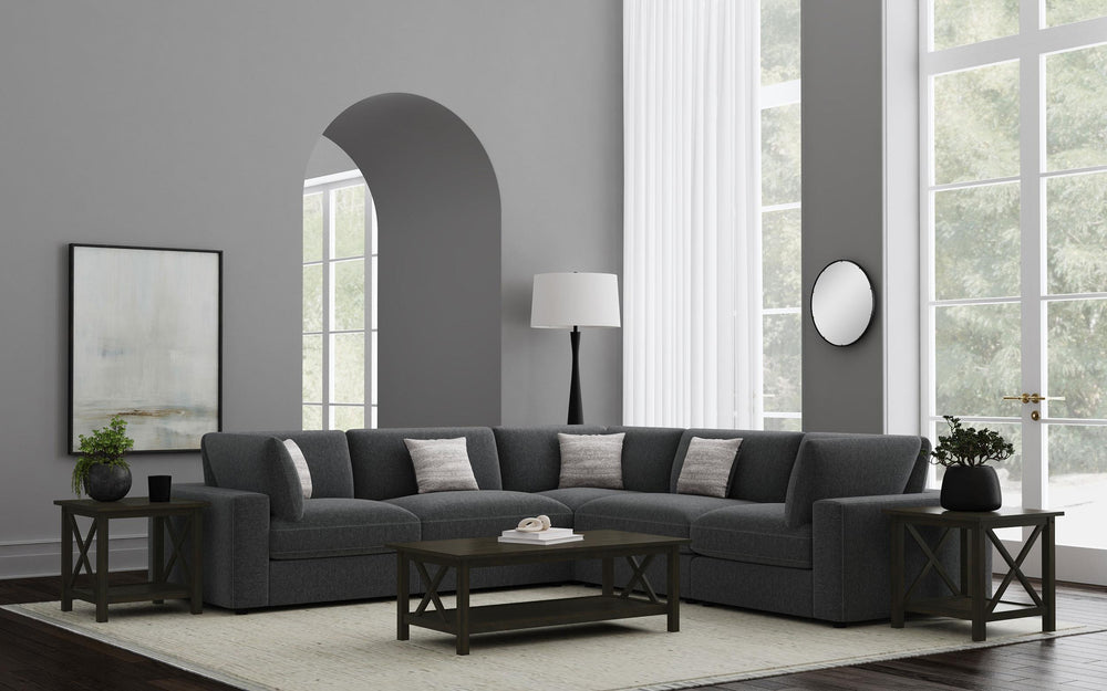 Coaster Furniture 551324-SETA Serene 4-piece Upholstered Modular Sectional Sofa Charcoal