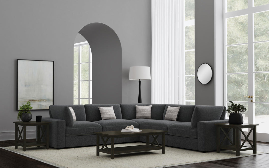 Coaster Furniture 551324-SETA Serene 4-piece Upholstered Modular Sectional Sofa Charcoal