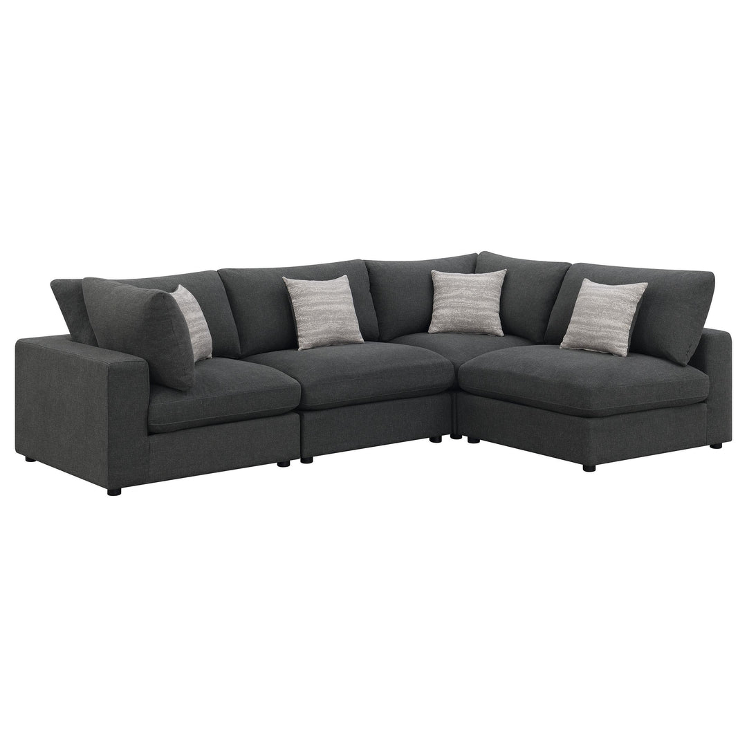 Coaster Furniture 551324-SETA Serene 4-Piece Upholstered Modular Sectional Sofa Charcoal