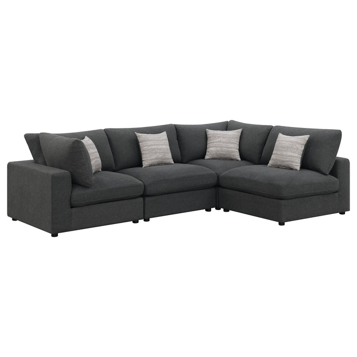 Coaster Furniture 551324-SETA Serene 4-Piece Upholstered Modular Sectional Sofa Charcoal