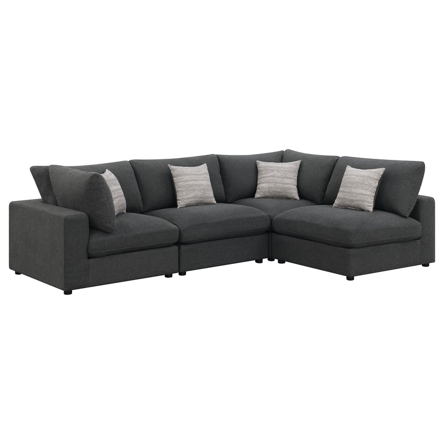 Coaster Furniture 551324-SETA Serene 4-Piece Upholstered Modular Sectional Sofa Charcoal