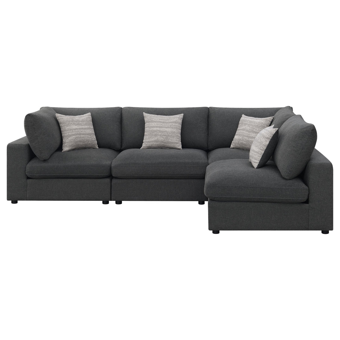 Coaster Furniture 551324-SETA Serene 4-piece Upholstered Modular Sectional Sofa Charcoal