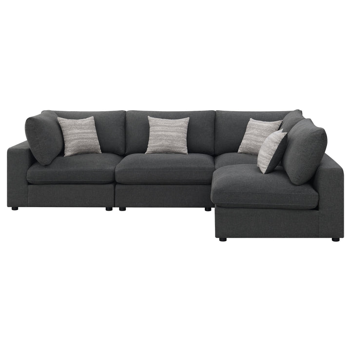 Coaster Furniture 551324-SETA Serene 4-piece Upholstered Modular Sectional Sofa Charcoal