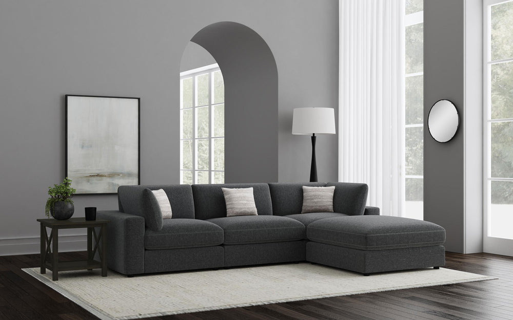 Coaster Furniture 551324-SETB Serene 4-piece Upholstered Modular Sectional Sofa Charcoal