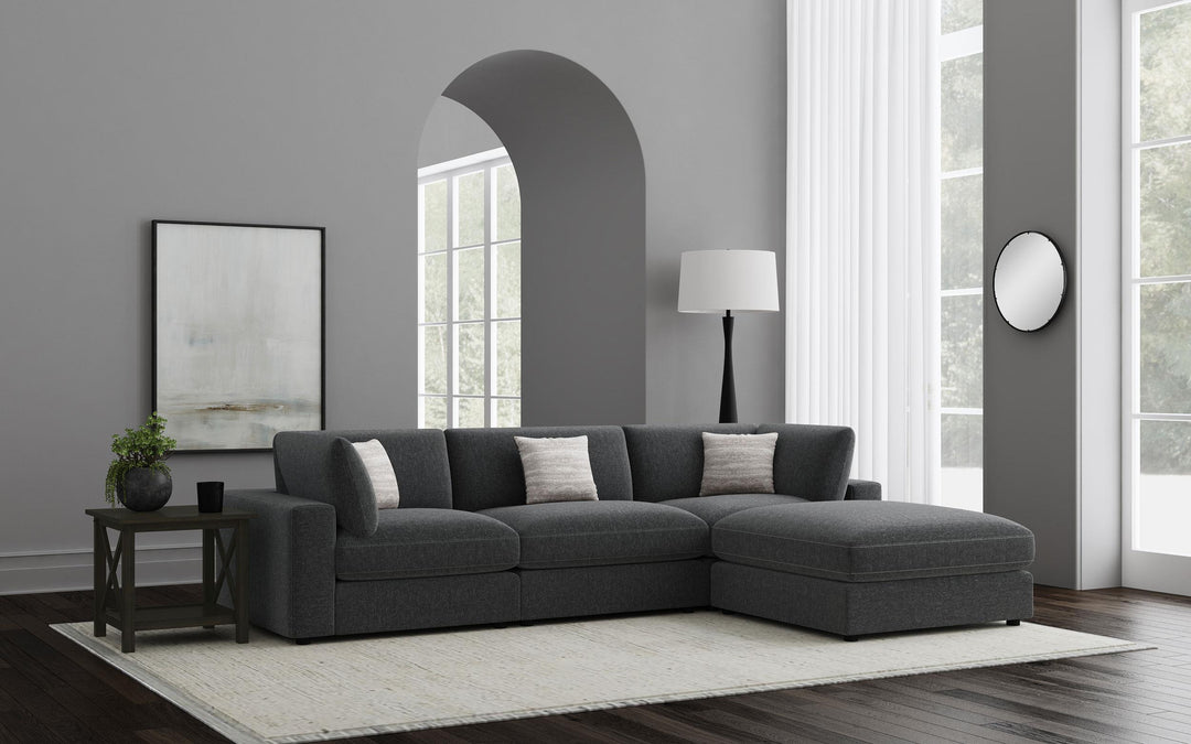 Coaster Furniture 551324-SETB Serene 4-piece Upholstered Modular Sectional Sofa Charcoal
