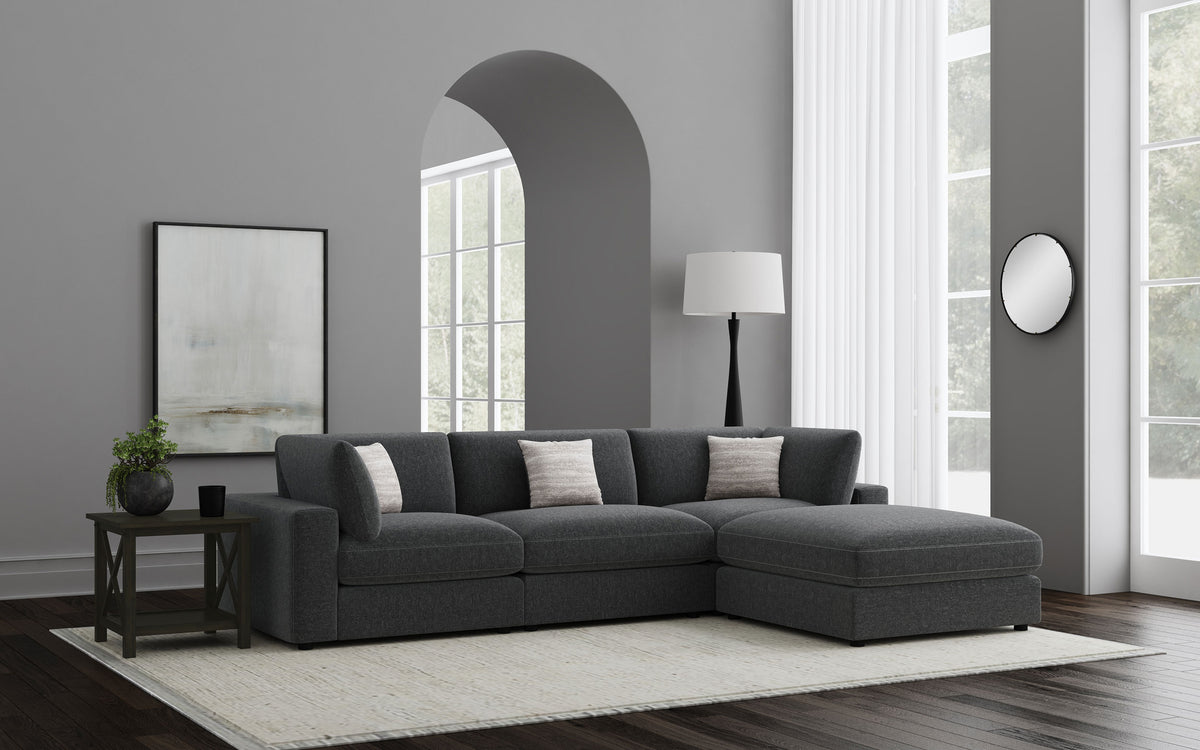 Serene - 4 Piece Upholstered Modular Sectional Sofa - Charcoal