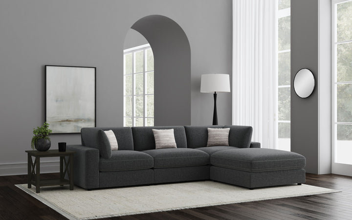 Serene - 4 Piece Upholstered Modular Sectional Sofa - Charcoal