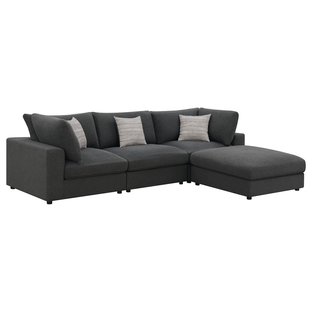 Coaster Furniture 551324-SETB Serene 4-Piece Upholstered Modular Sectional Sofa Charcoal
