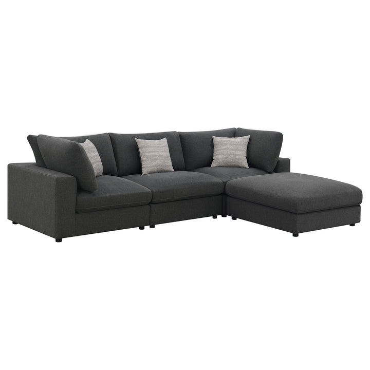 Coaster Furniture 551324-SETB Serene 4-Piece Upholstered Modular Sectional Sofa Charcoal