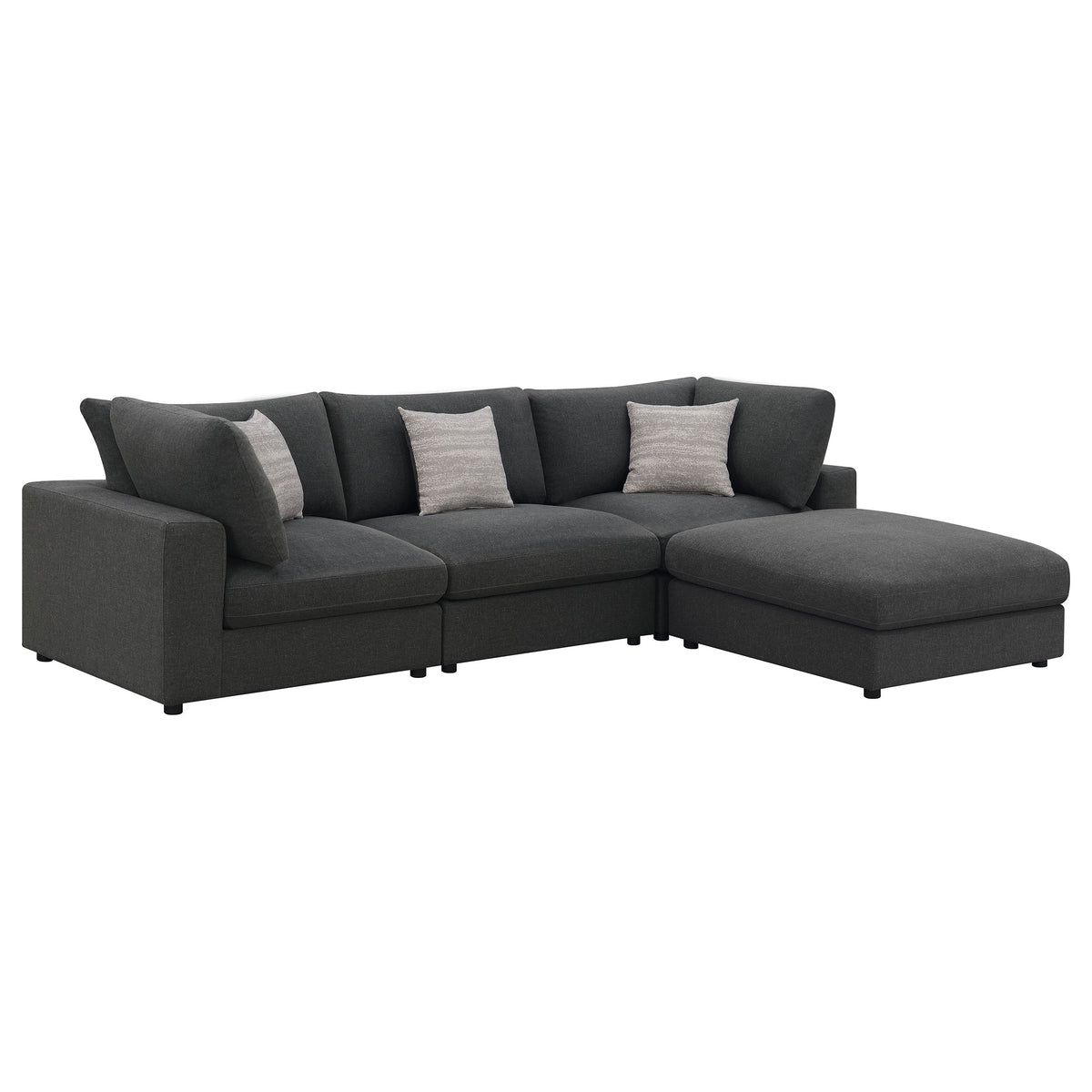 Serene - 4 Piece Upholstered Modular Sectional Sofa - Charcoal