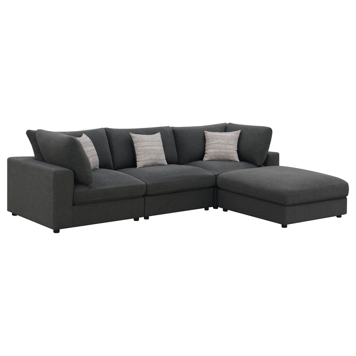 Serene - 4 Piece Upholstered Modular Sectional Sofa - Charcoal